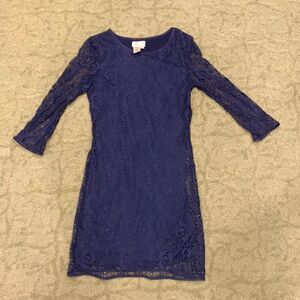MSSP Navy XS Lace 3/4 sleeved Dress